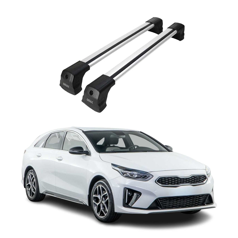 Portapacchi da tetto per Kia Ceed 2018-2025, base portapacchi grigio alluminio 2x