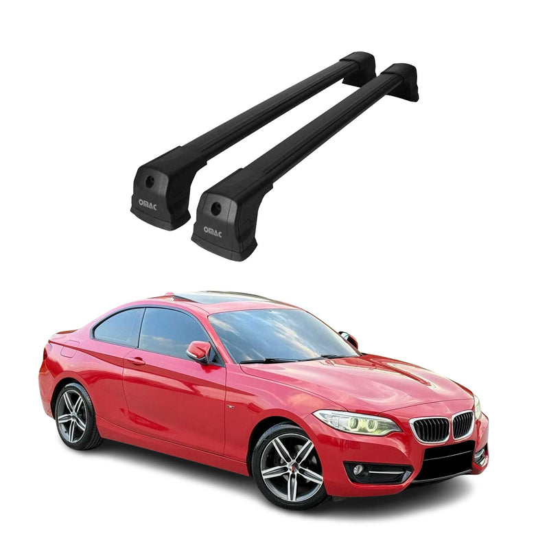 Portapacchi da tetto per BMW Serie 2 F22 2012-2024, portapacchi base in alluminio nero, 2 pezzi