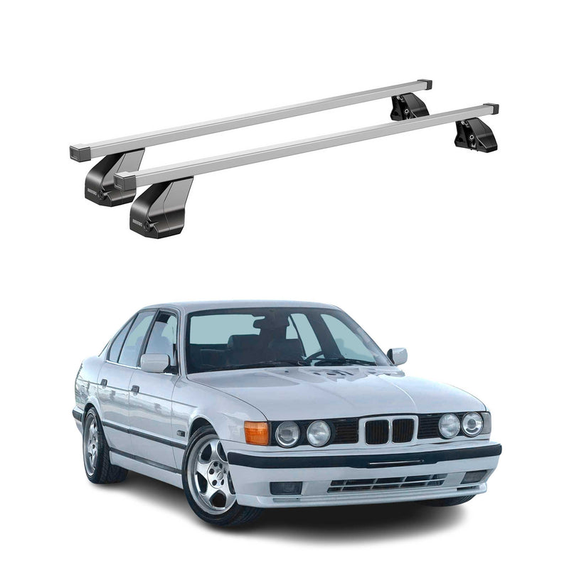 Portapacchi in acciaio Menabo per BMW Serie 5 E39 1995-2003, in acciaio argento, 2 pezzi