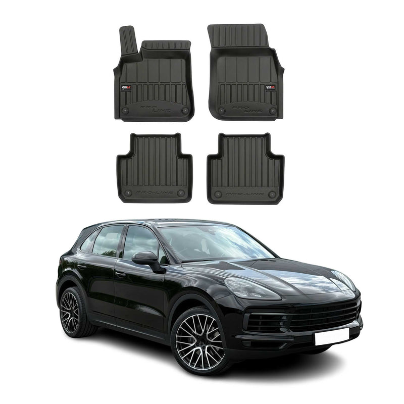 Tappetini Porsche Cayenne 9YA 2017-2024 in TPE nero, 4 pezzi