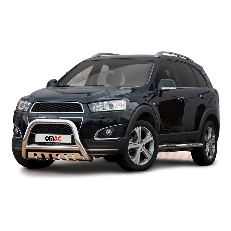 Protezione anteriore per Chevrolet Captiva 2012-2015 con ABE in acciaio argento