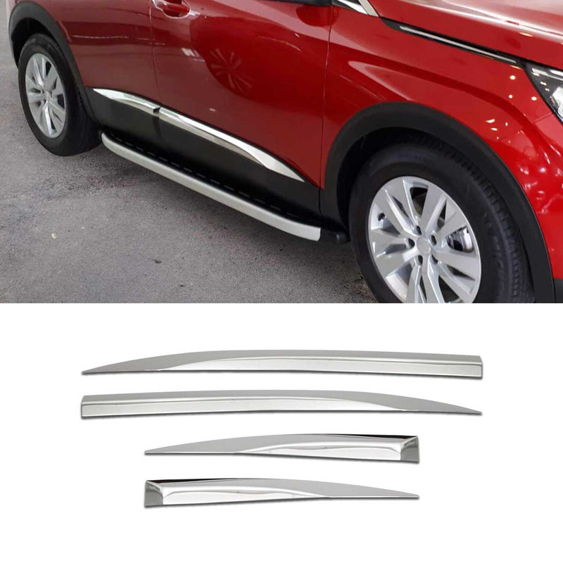 Striscia di protezione per portiera laterale per Peugeot 3008 Active P84 2016-2025 Cromata 4x