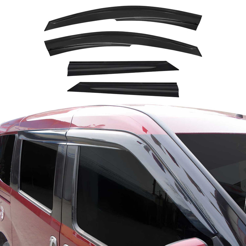 4 deflettori d'aria e deflettori pioggia per Dacia Logan MCV 2007-2013 in acrilico scuro