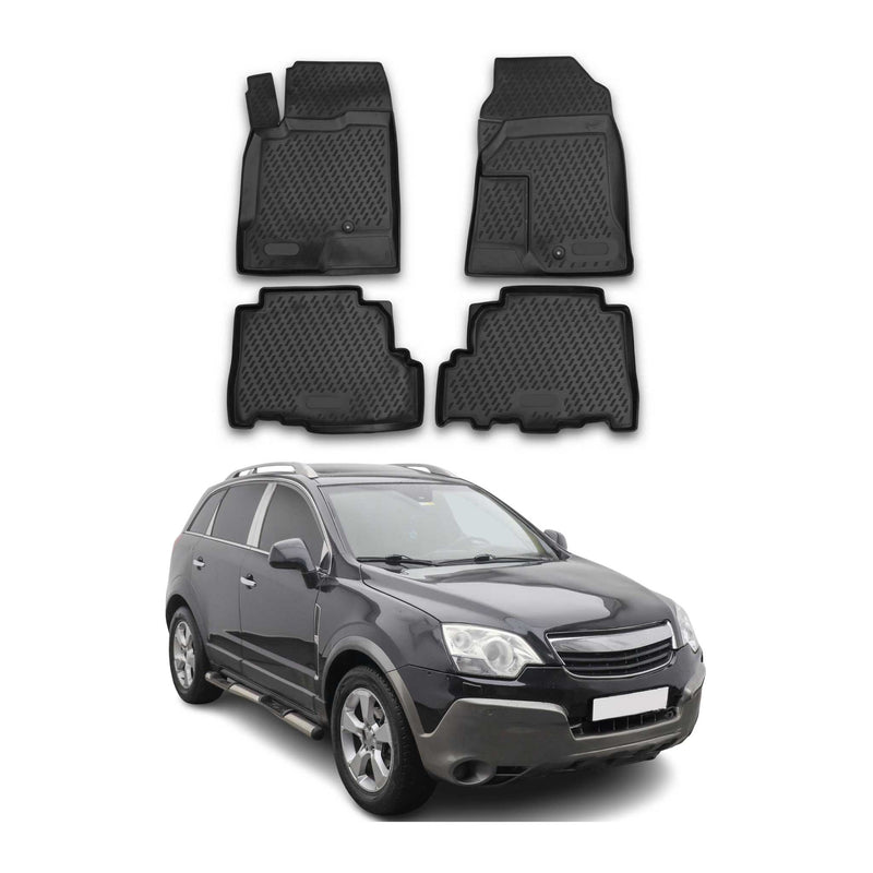Tappetini Opel Antara 2006-2017 TPE Nero 4 pezzi