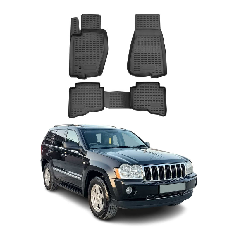 Tappetini Jeep Grand Cherokee 2004-2010 in TPE nero, 4 pezzi