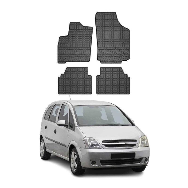 Tappetini in gomma neri per Opel Meriva 2003-2010, 4 pezzi