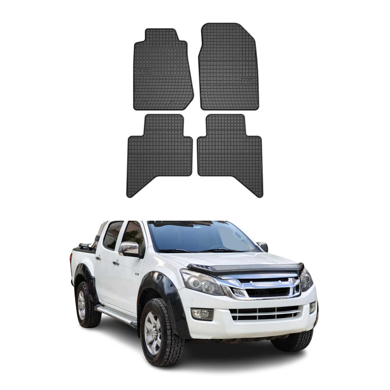 Tappetini in gomma neri per Isuzu D-Max 2011-2018, 4 pezzi