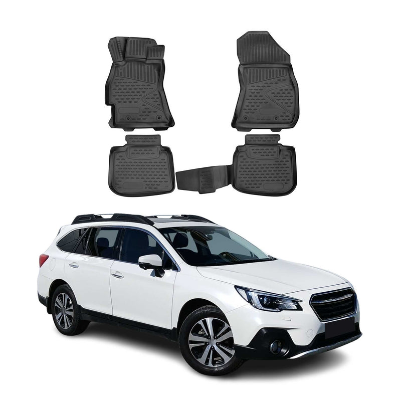 Tappetini Subaru Outback 2015-2019 in TPE nero, 4 pezzi