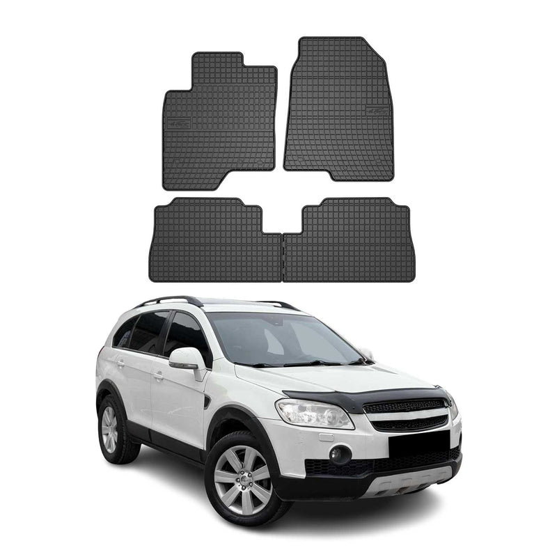 Tappetini in gomma neri per Chevrolet Captiva 2006-2018, 4 pezzi