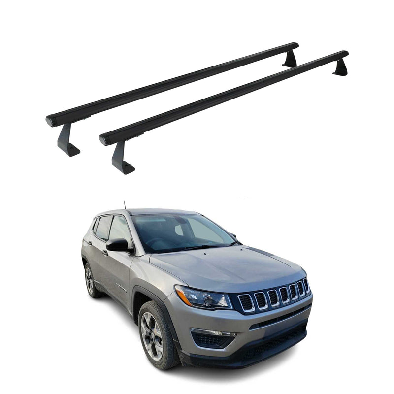 Dachträger Gepäckträger Relingträger für Jeep Compass 2018-2025 Alu Schwarz 2x