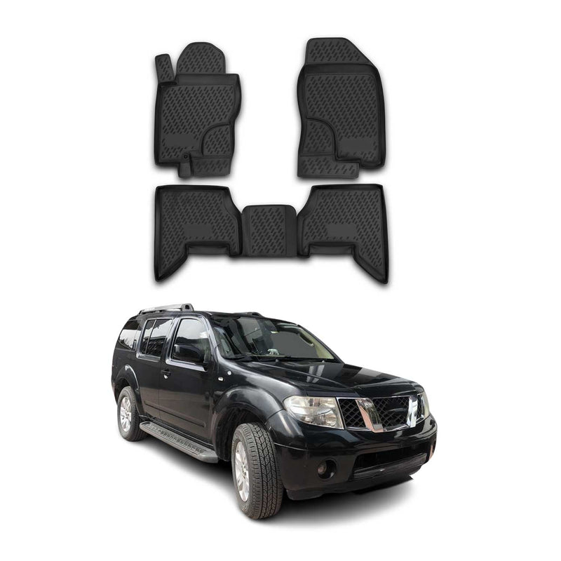 Tappetini Nissan Pathfinder R51 2004-2013 in TPE nero, 4 pezzi