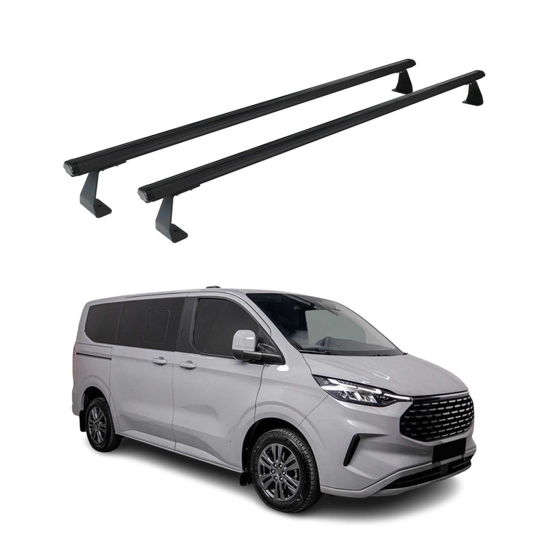 Dachträger Gepackträger für Ford Transit Tourneo Custom 2023-2025 Alu Schwarz 2x