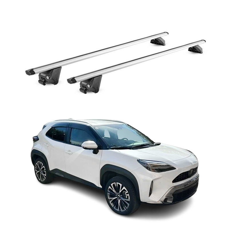 Portapacchi da tetto per Toyota Yaris Cross 2020-2025 grigio alluminio 2 pezzi ABE
