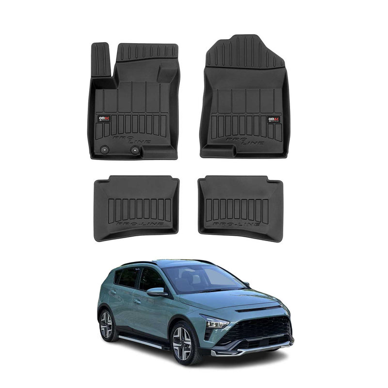 Tappetini Hyundai Bayon 2021-2025 in TPE nero, 4 pezzi
