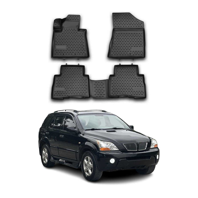 Tappetini Kia Sorento 2012-2015 in TPE nero, 4 pezzi