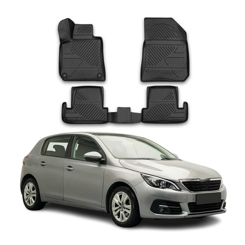 Tappetini Peugeot 308 2014-2021 TPE Nero 4 pezzi