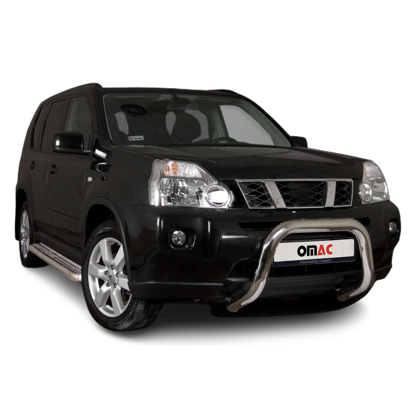 Protezione anteriore per Nissan X-Trail 2007-2010 con ABE acciaio argento