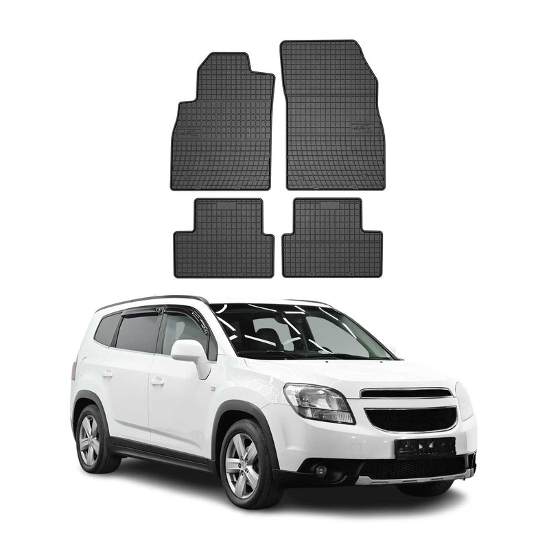 Tappetini Chevrolet Orlando 2010-2018 in TPE nero, 4 pezzi