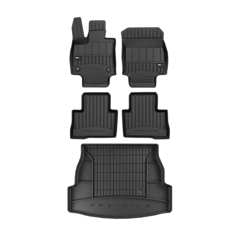 OMAC Fußmatten & Kofferraumwanne Set für Toyota RAV4 2018-2025 Gummi Schwarz 5x