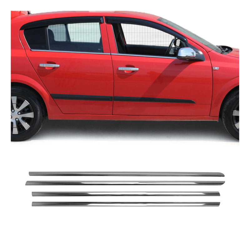 Modanature per finestrini, telaio finestrino per Opel Astra H 2004-2009 in acciaio inox, 4 pezzi