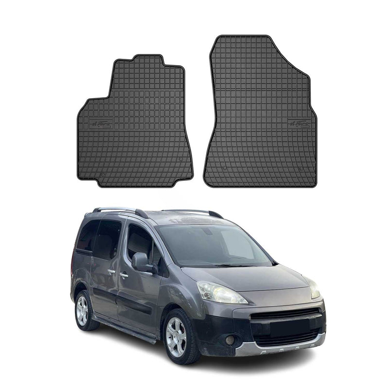Tappetini Peugeot Partner Tepee 2008-2018 in TPE Nero, 2 pezzi