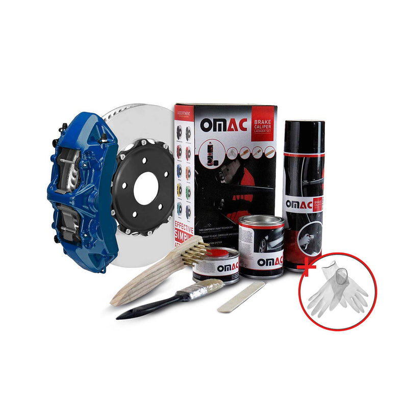 Vernice per pinze freno OMAC, vernice per pinze freno, set di verniciatura per auto Hawaii Blue, messa a punto