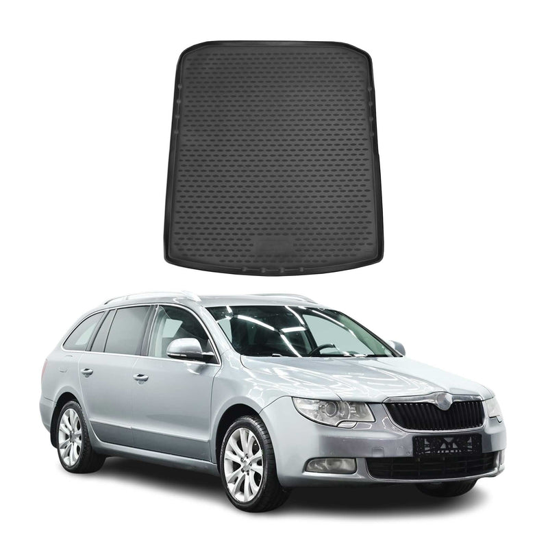 Tappetino per bagagliaio in gomma TPE per Skoda Superb Combi 2008-2015