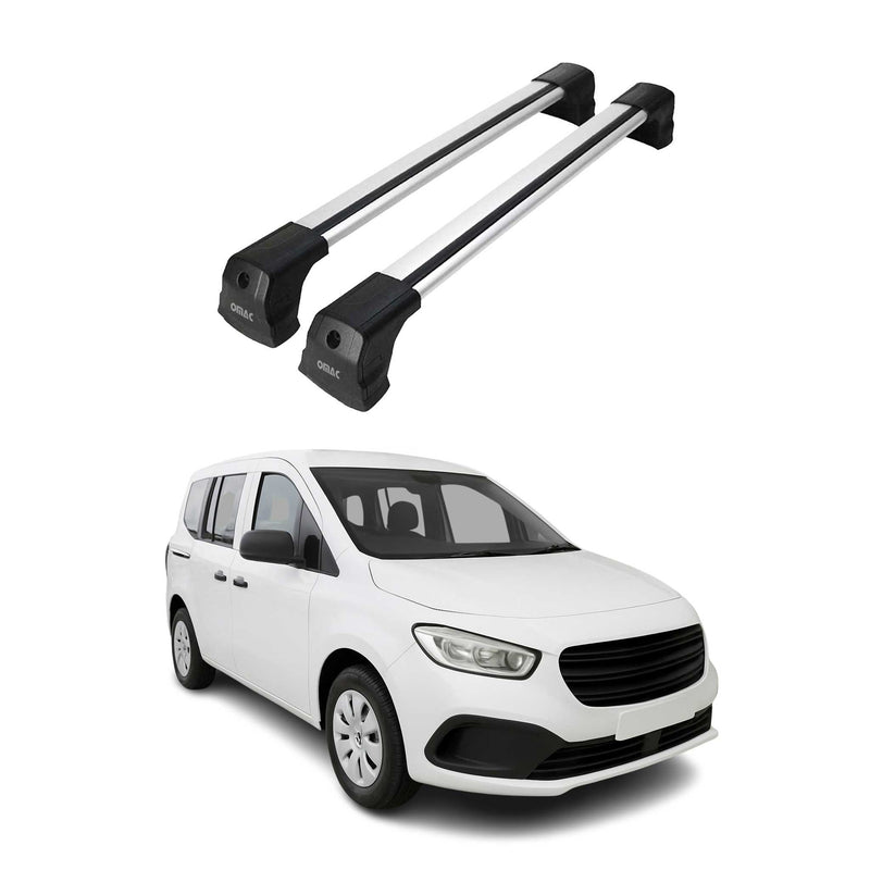 Portapacchi da tetto per Mercedes Citan 2021-2025, portapacchi base grigio alluminio, 2 pezzi