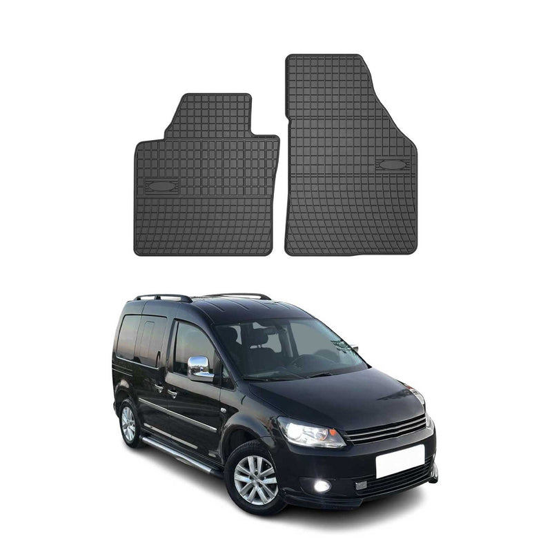 2003-2020 VW Caddy Touran Fußmatten Gummi Schwarz 2 tlg