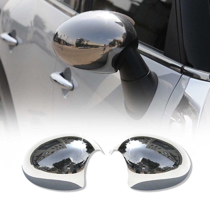 Calotte specchietti retrovisori per Mini Cooper R56 2006-2014 in acciaio inox argento