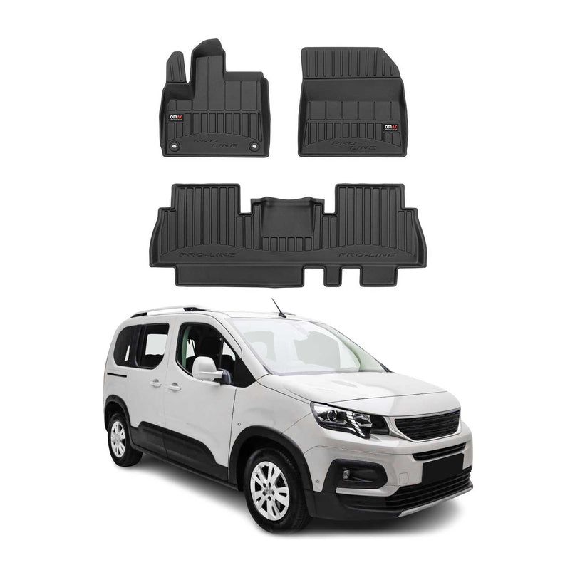 Tappetini Peugeot Rifter 2018-2024 TPE Nero 3 pezzi