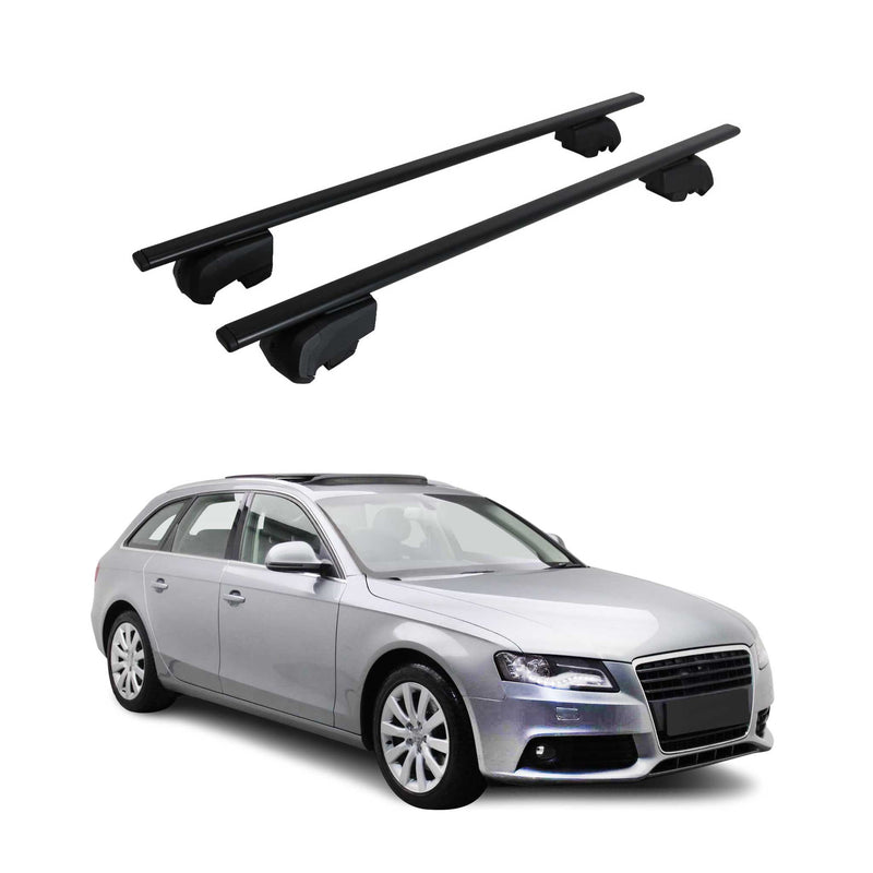 Portapacchi da tetto per Audi A4 2008-2015 barre trasversali ABE alluminio nero 2x