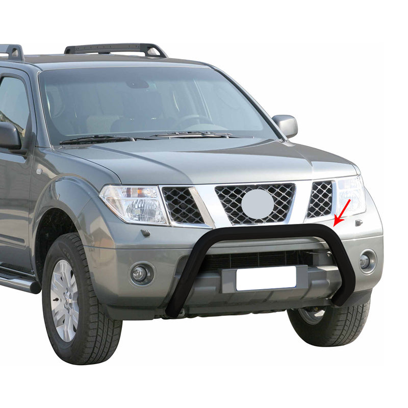 Barra di protezione anteriore per Nissan Navara 2005-2010 ø76mm acciaio nero