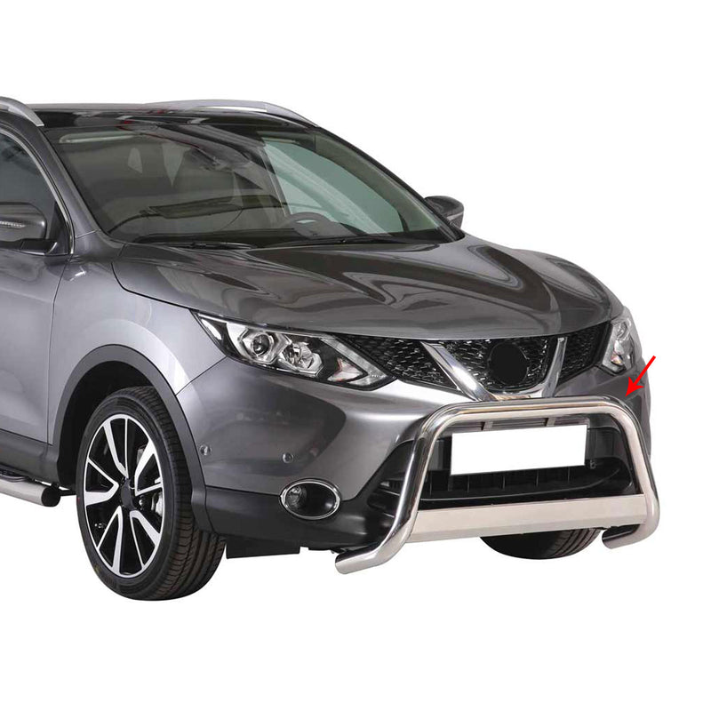 Barra di protezione anteriore per Nissan Qashqai 2017-2021 ø63mm acciaio argento