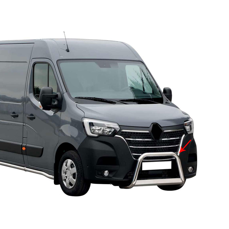 Barra di protezione anteriore per Renault Master 2019-2025 ø63mm acciaio argento