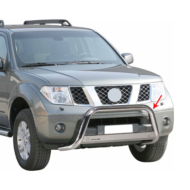 Protezione anteriore per Nissan Navara 2005-2010 ø63mm acciaio argento