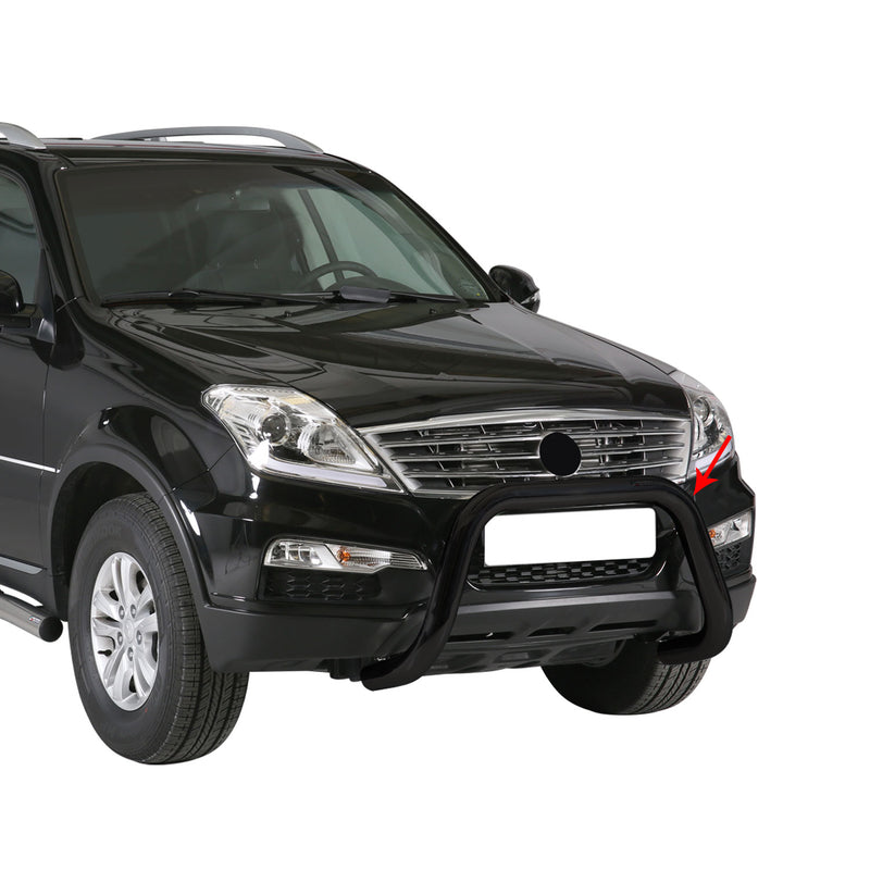 Barra di protezione anteriore per Ssangyong Rexton W 2013-2017 ø76mm acciaio nero