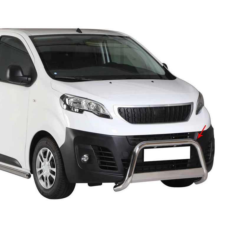 Protezione anteriore per Peugeot Expert 2016-2025 ø63mm acciaio argento