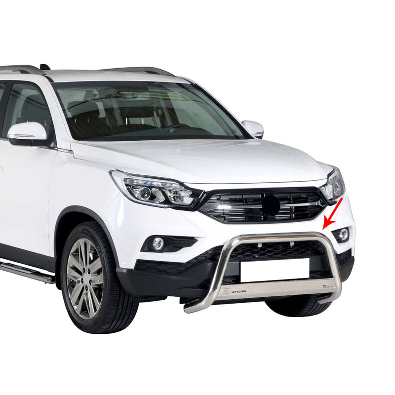 Protezione anteriore per Ssangyong Musso 2018-2025 ø63mm acciaio argento