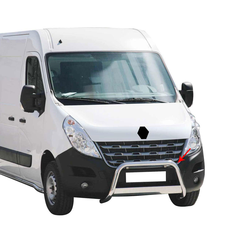 Barra di protezione anteriore per Renault Master 2010-2018 ø63mm acciaio argento