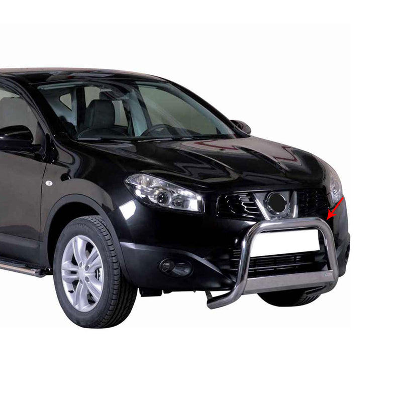 Barra di protezione anteriore per Nissan Qashqai 2010-2013 ø63mm acciaio argento
