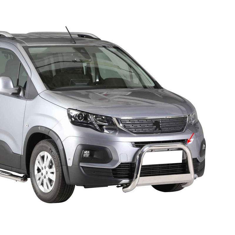 Barra di protezione anteriore per Peugeot Rifter 2018-2021 ø63mm acciaio argento