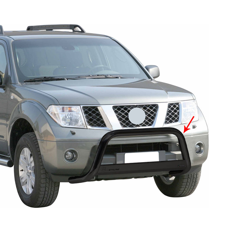 Barra di protezione anteriore per Nissan Navara 2005-2010 ø63mm acciaio nero