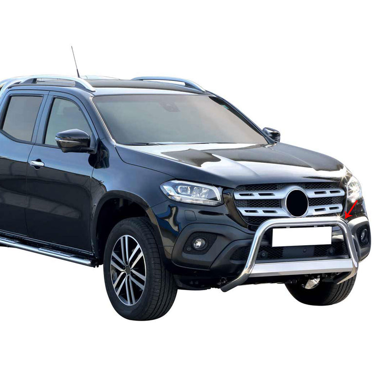 Protezione anteriore per Mercedes Classe X 2017-2020 ø63mm acciaio argento