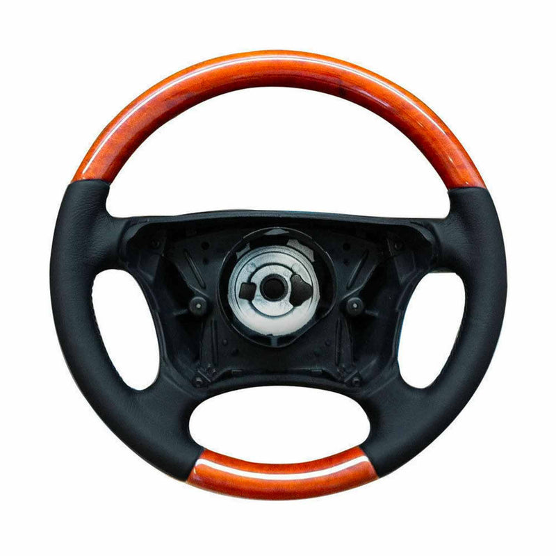 Volante per Mercedes Classe S C215 Coupé in vera radica di noce con rivestimento in pelle nera