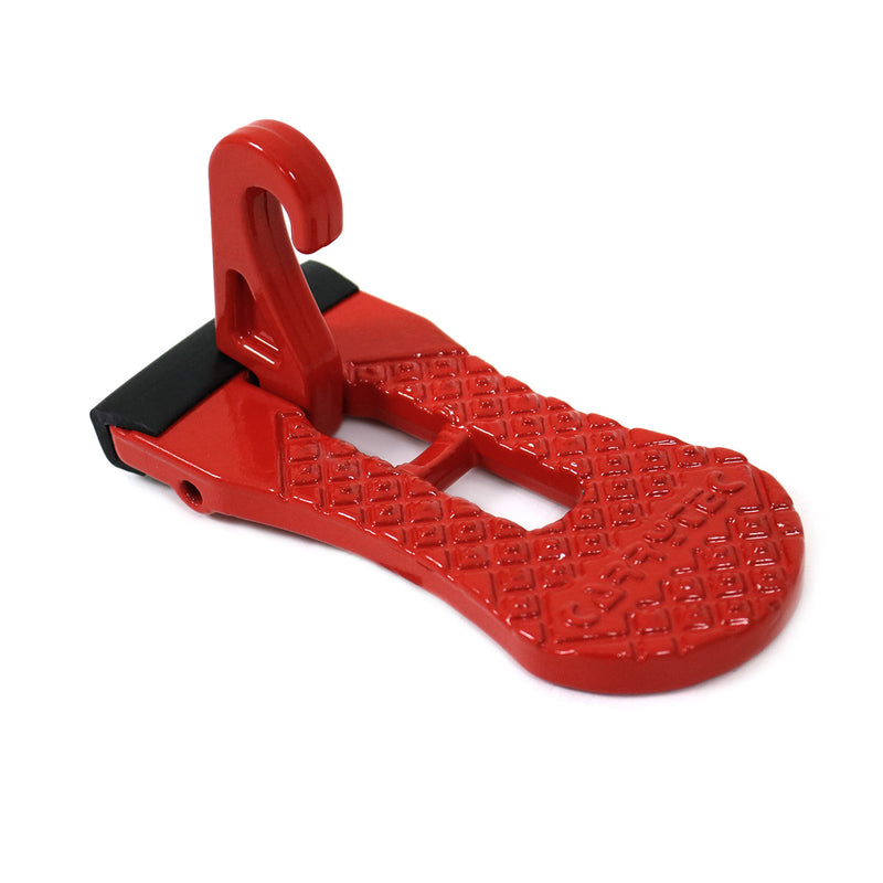 Pedale per porta, pedale per scaletta, poggiapiedi, gancio per porta, ausilio per la salita, alluminio, rosso