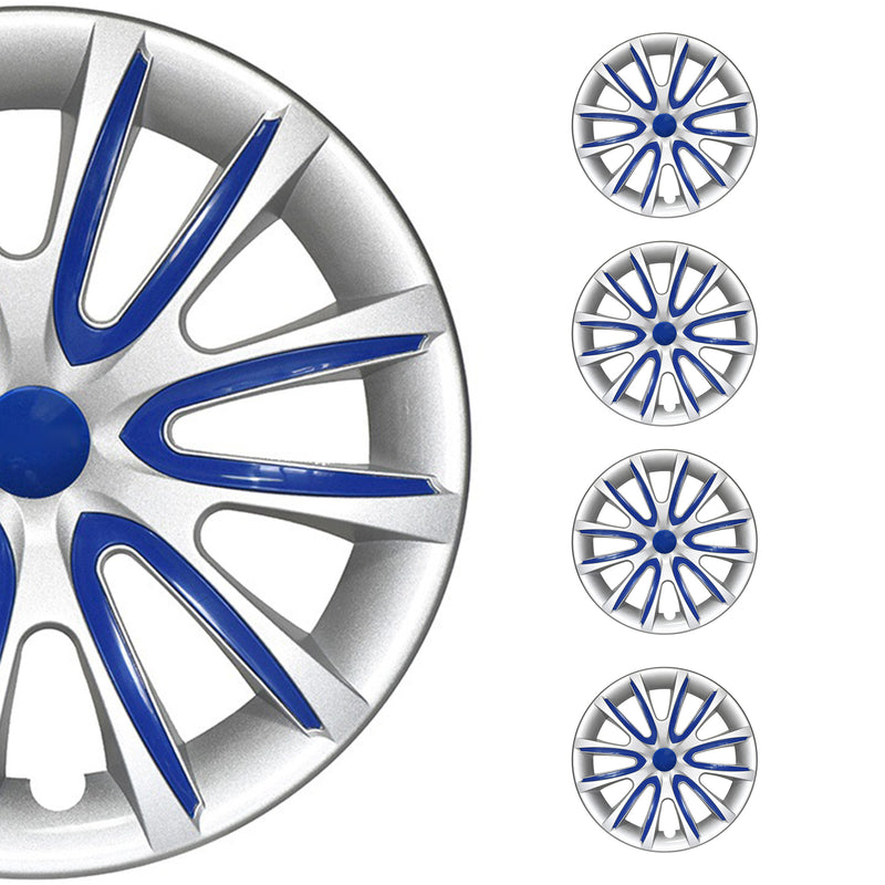 4 coprimozzi da 15 pollici grigio e blu scuro