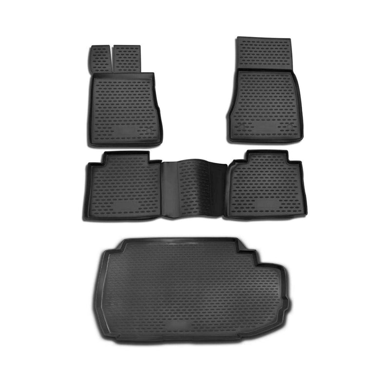 Set di tappetini e vaschetta per bagagliaio per Mercedes Classe S W220 1998-2005 TPE Nero