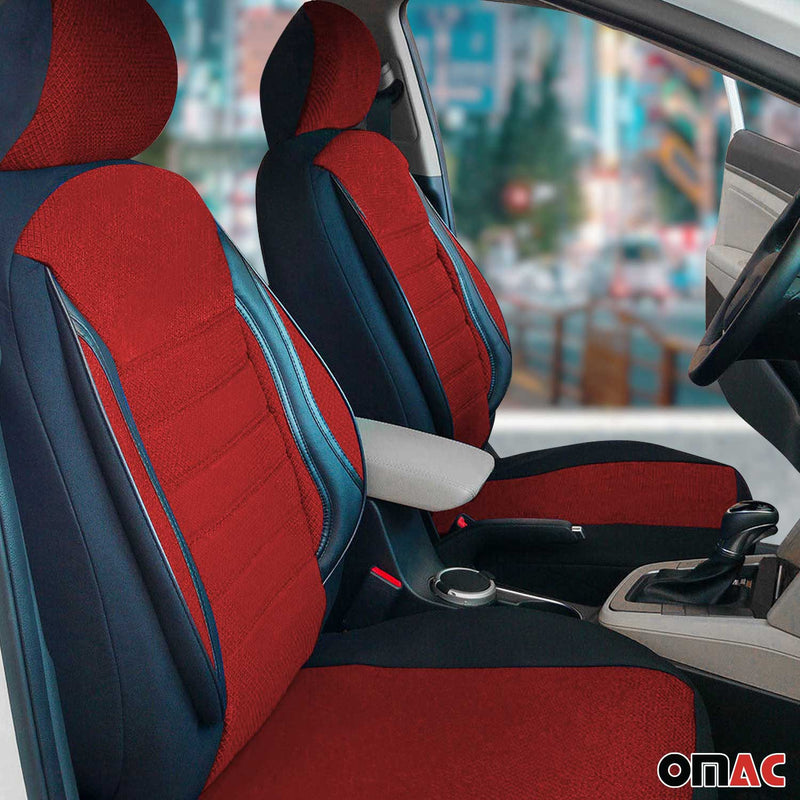 Coprisedili per Opel Karl Adam Nero Rosso set 2 posti anteriori