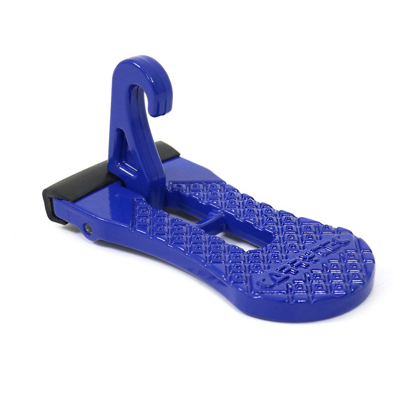 Pedale per porta, pedale per scaletta, poggiapiedi, gancio per porta, ausilio per la salita, alluminio blu
